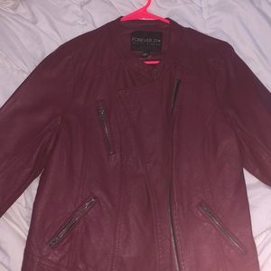 Maroon Leather Jacket